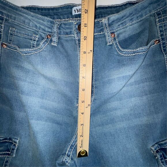 YMI Women's High Rise Skater Wide-Leg Cargo Jeans Blue Size 13 / 31 - Picture 15 of 15